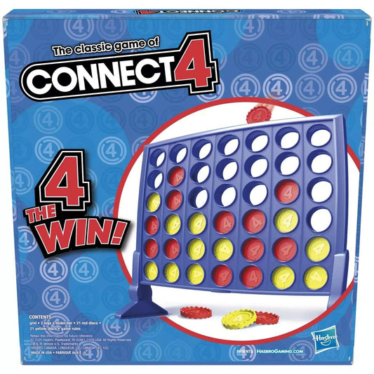 Connect 4 Classic Grid Strategy 4 in a Row Kids Board Game, Family Games for 2 Players, Christmas Gifts for Kids, Ages 6+ - COLO