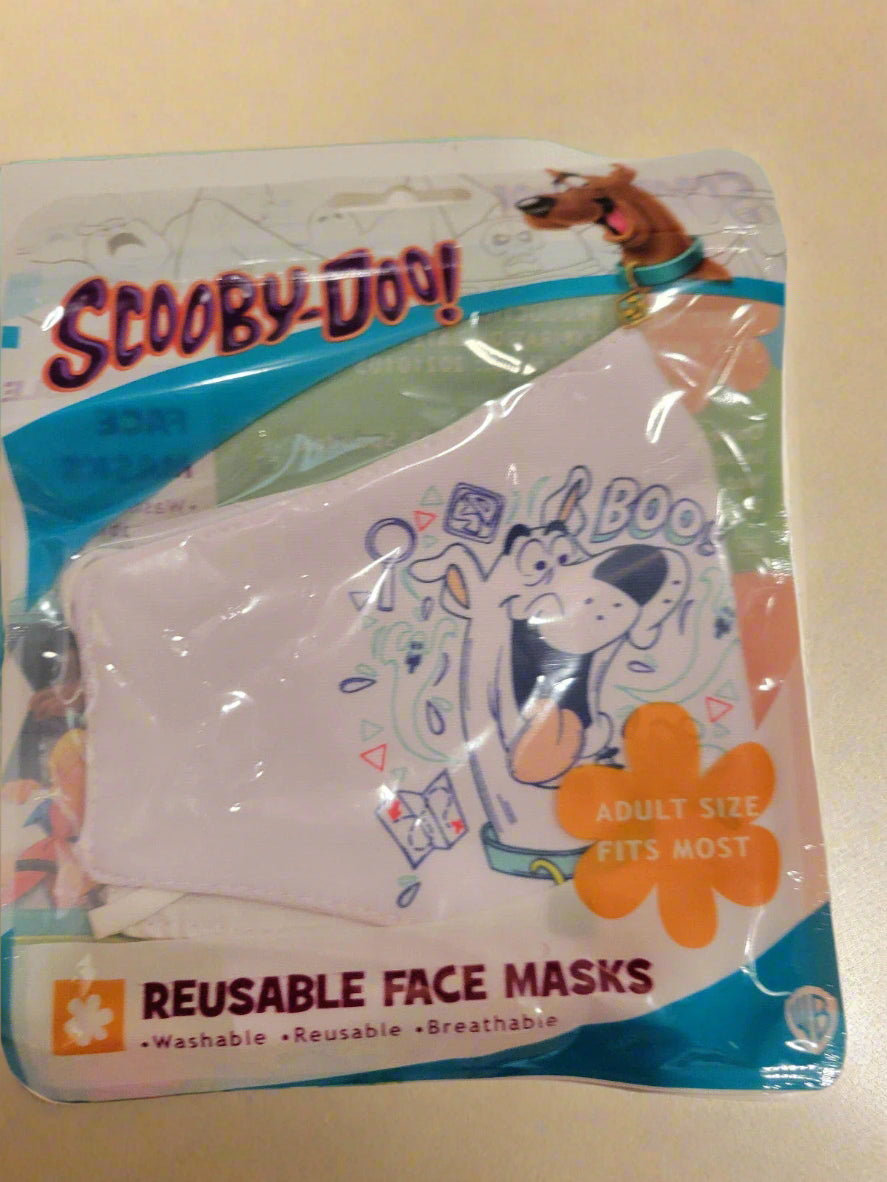 Scooby-Doo “Boo!” White Reusable Face Mask – Adult Size