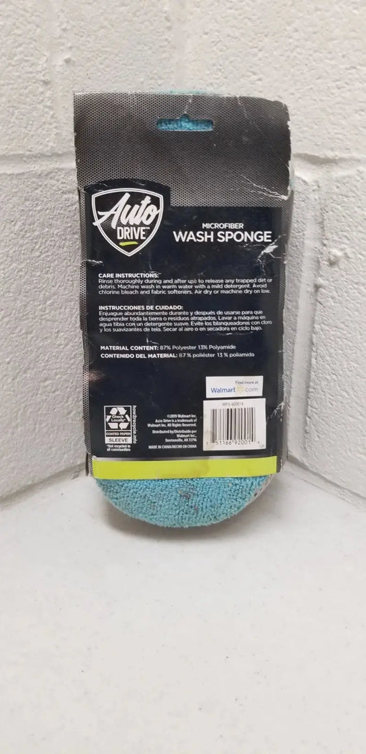 Auto Drive Microfiber Wash Sponge 4" x 2.5" x 9" Car Wash Sponge TO1