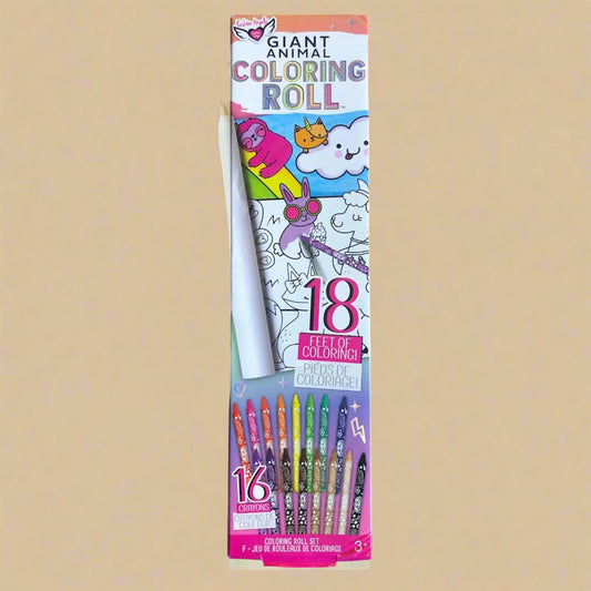 Giant Animal Coloring Roll 18 Feet of Coloring with 16 Crayons
