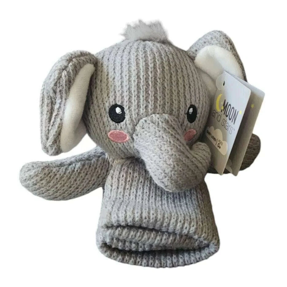 Moon & Stars Gray Baby Elephant Lovey Plush Blanket 11.5” - COLO