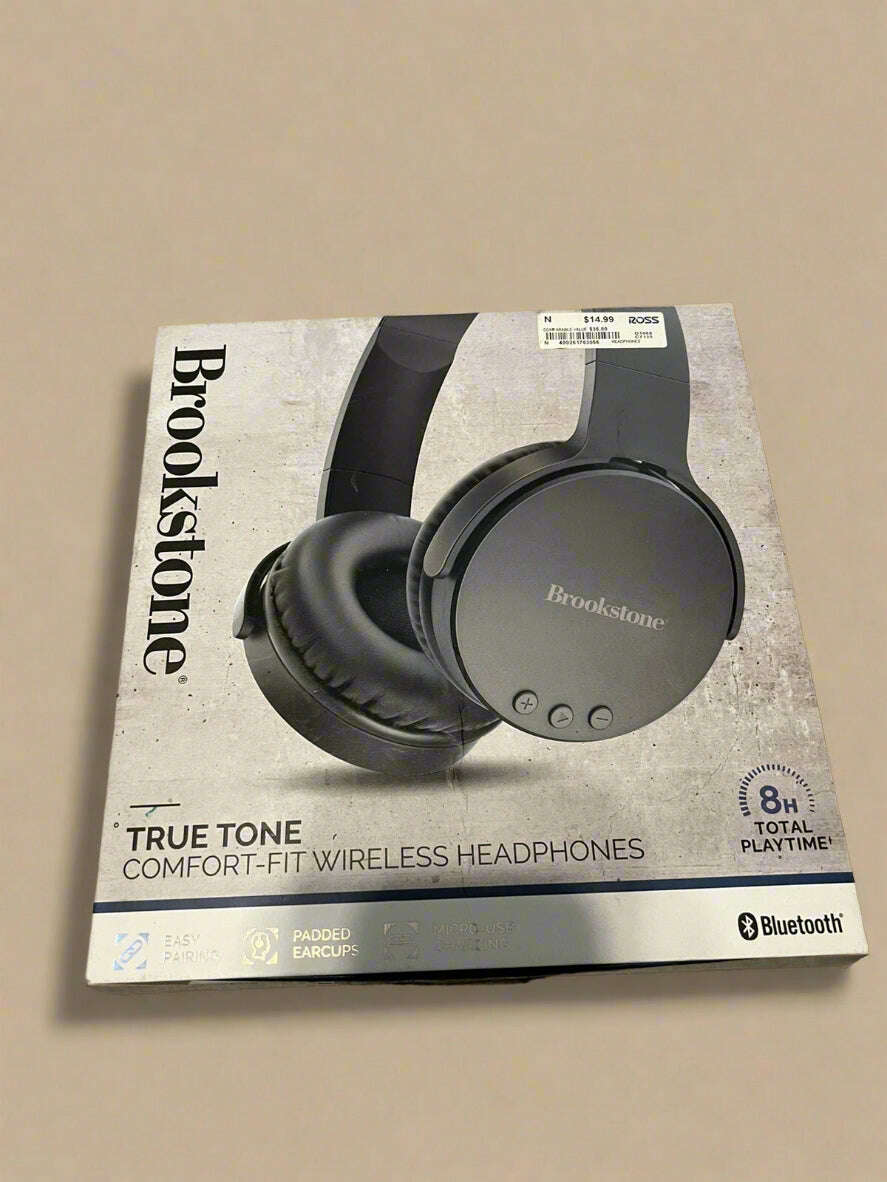 Brookstone True Tone on-ear wireless Headphones Bluetooth 8 hour total playtime - COLO