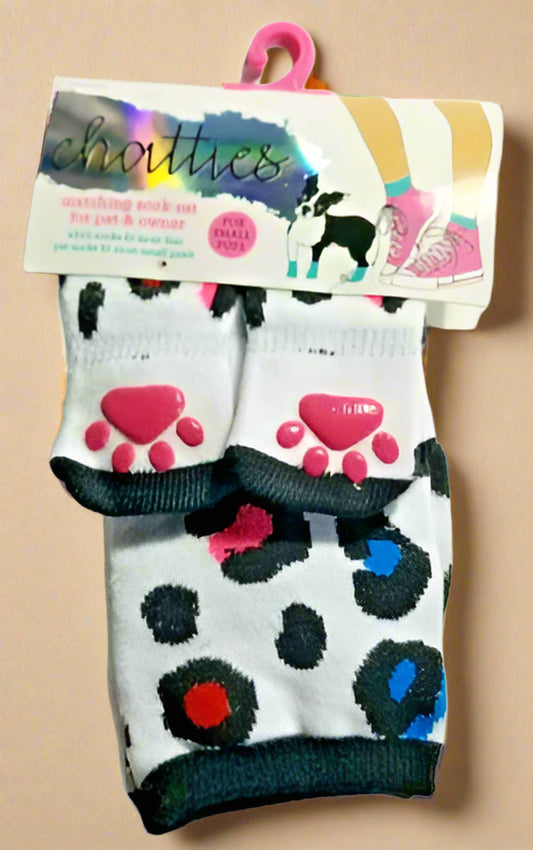 Cheetah Matching Pet & Owner Socks – Cozy Animal Print Gripper Set