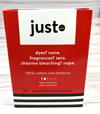 Just Unscented Tampons – Light Absorbency, 20 Count