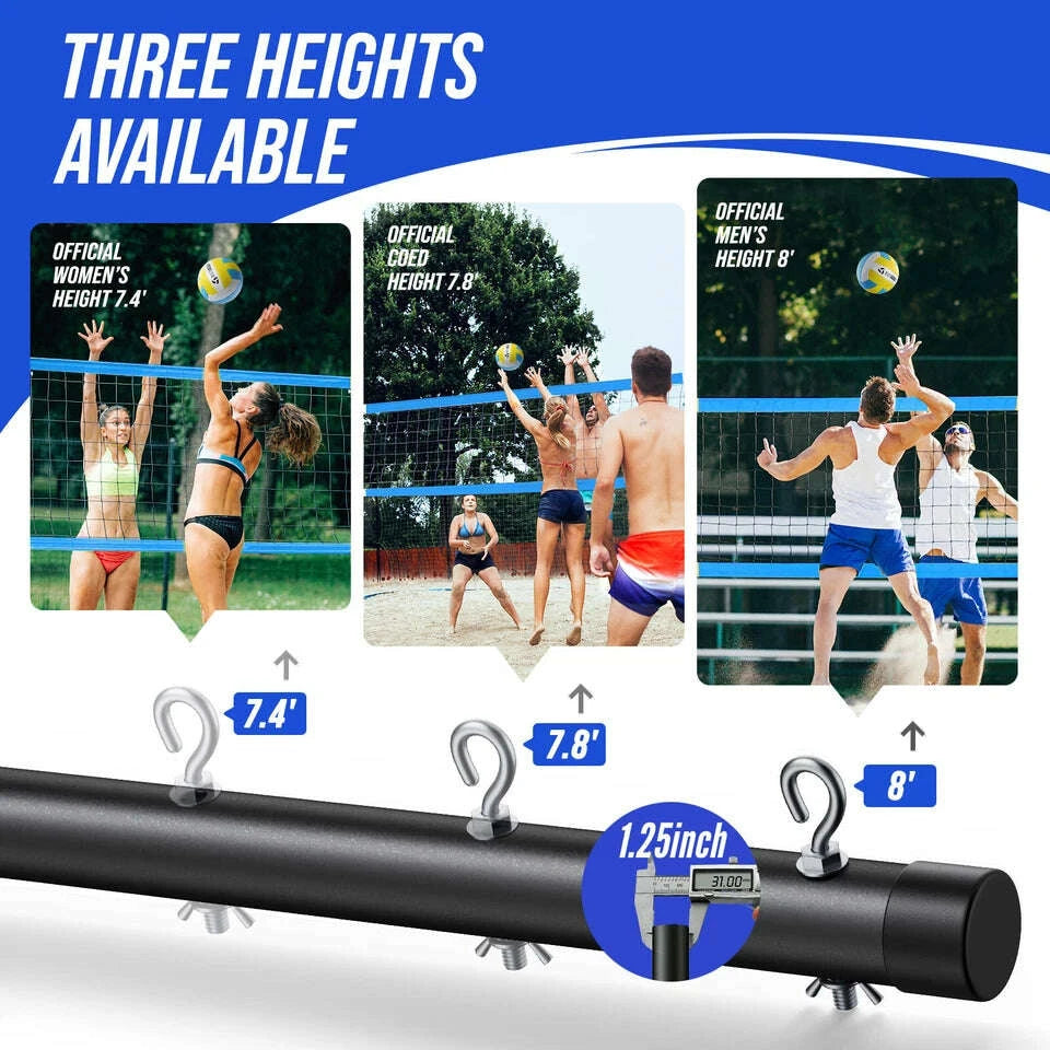Patiassy Outdoor Volleyball Net Set with Ball, Pump & Carry Bag - COLO