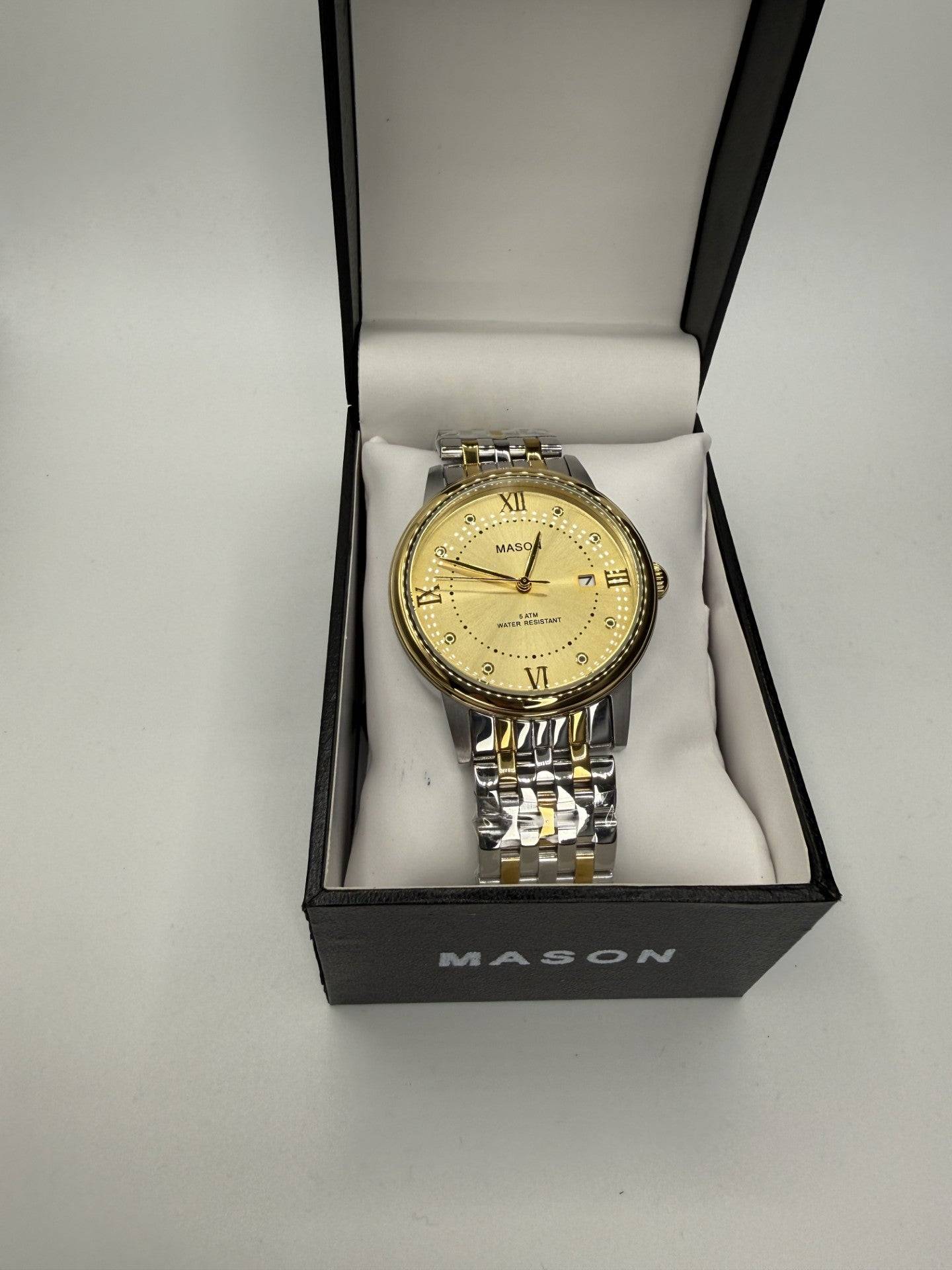 Kinetic Mastery & Luxury Command: Mason Men’s Stainless Steel Automatic Watch (5 ATM)