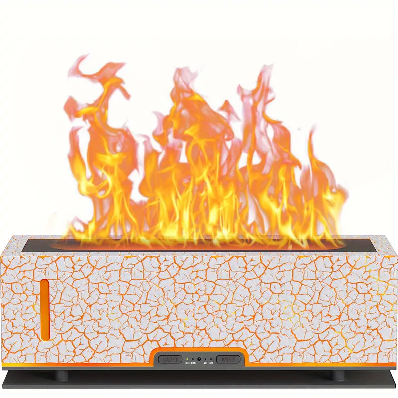 Humidifier Aromatherapy 2-Color Volcano Flame, Fire Diffuser Humidifier Aromatherapy Essential Oil Diffuser Waterless-Off with Timing Function Perfect for SPA & Sleep