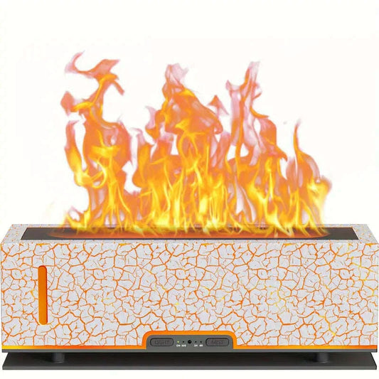 Humidifier Aromatherapy 2-Color Volcano Flame, Fire Diffuser Humidifier Aromatherapy Essential Oil Diffuser Waterless-Off with Timing Function Perfect for SPA & Sleep - COLO