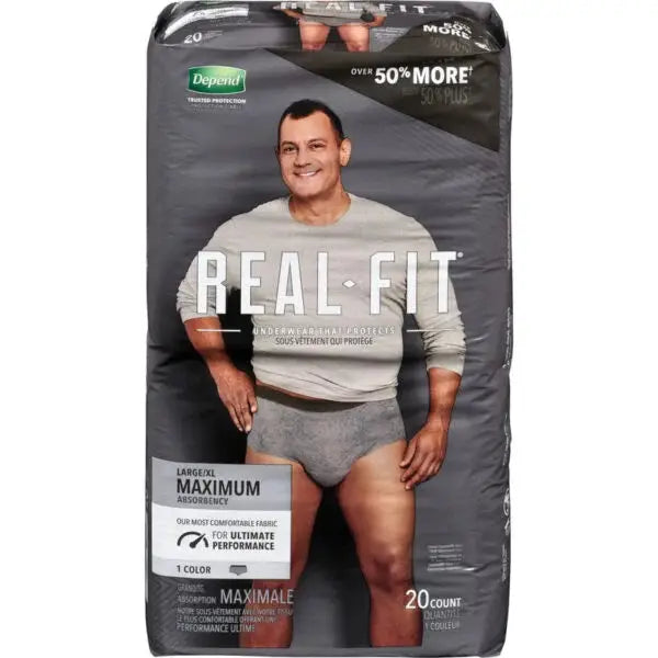 Depend Real-Fit Underwear for Men, Large-Extra Large - Bag of 20