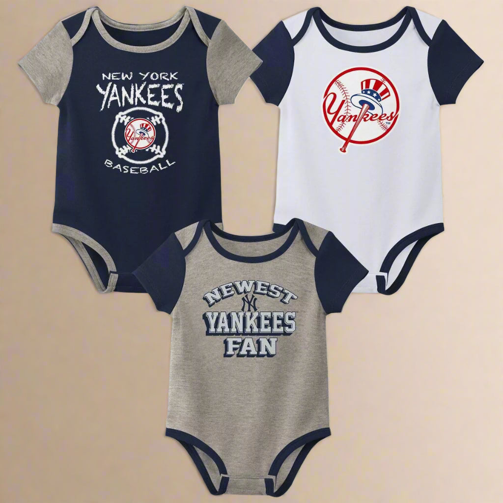 MLB New York Yankees Infant Girls' 3pk Bodysuit