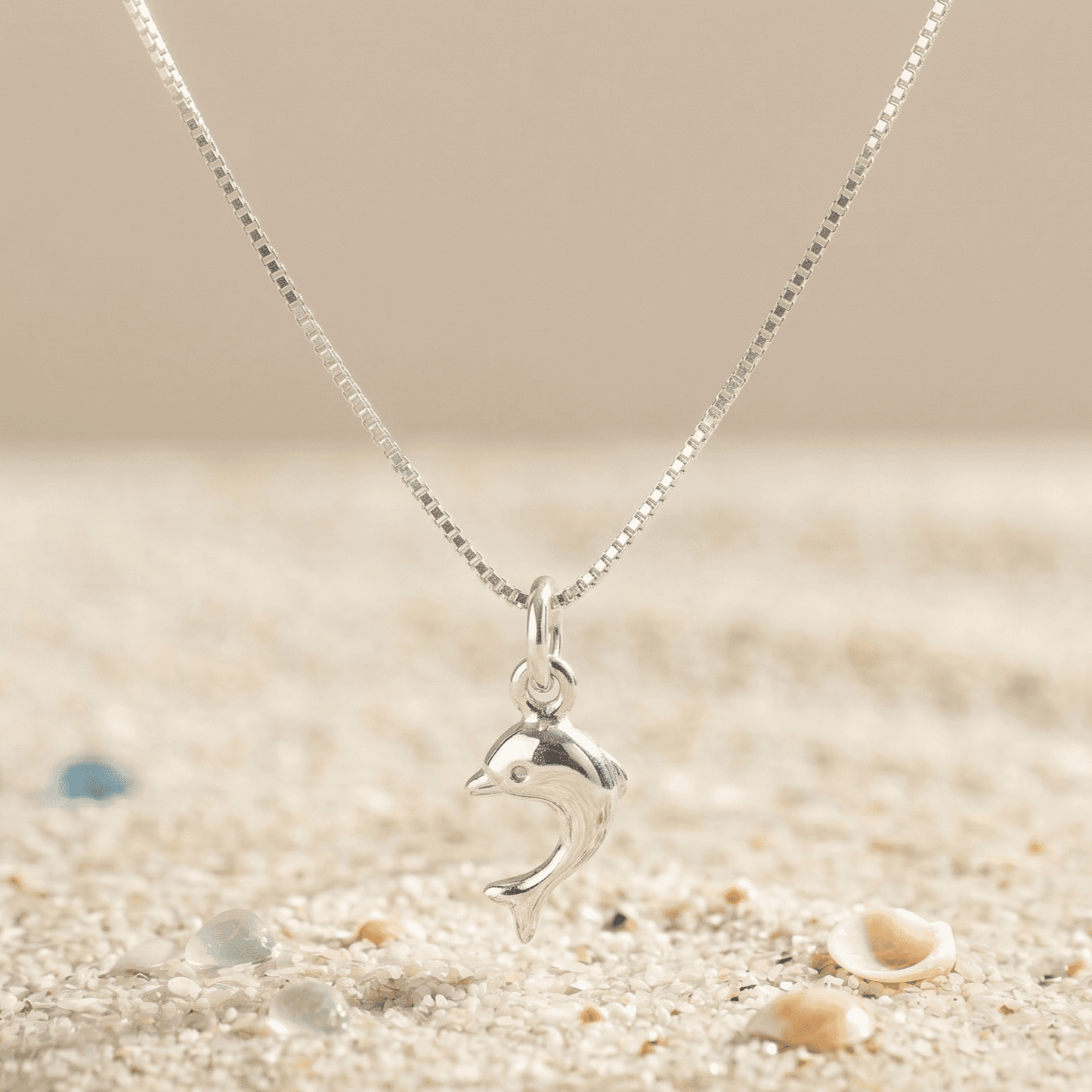 STERLING SILVER POLISH FINISH DOLPHINE PENDANT ANKLE BRACELET 10" BOX CHAIN w/SPRING RING LOCK