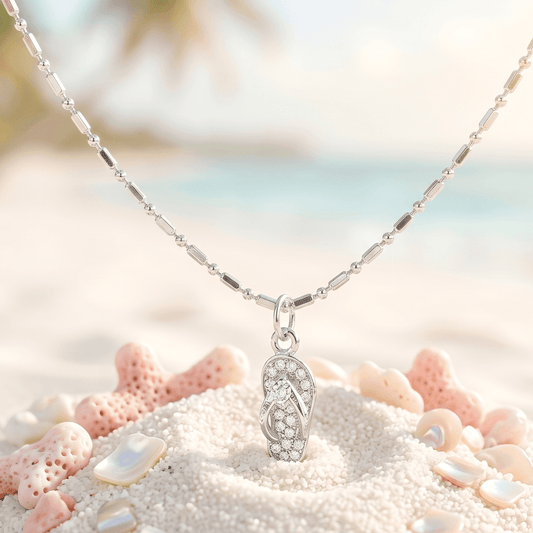 ANKLE BRACELET FLIPFLOPS PENDANT 10" w/SPRING RING LOCK