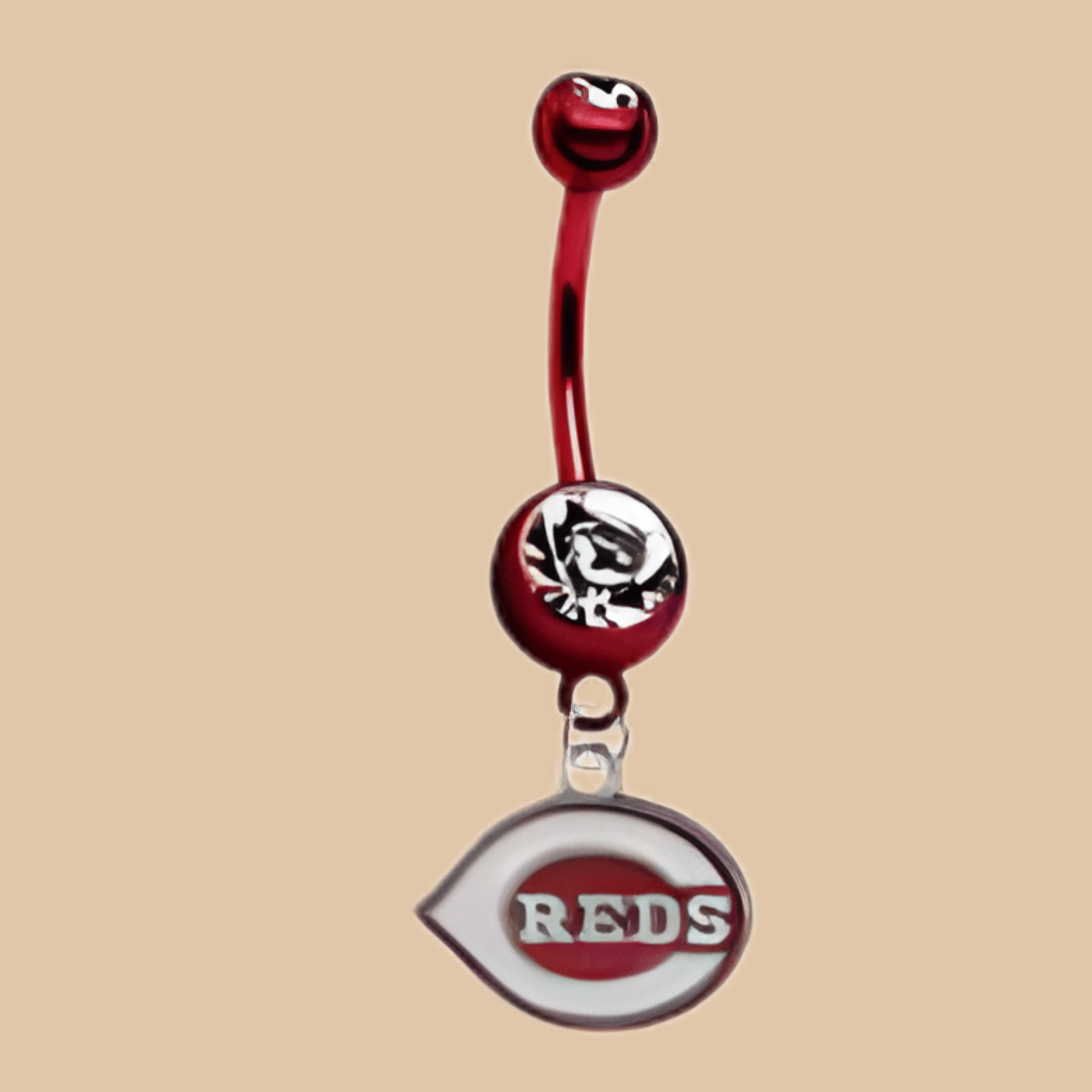 MLB Cincinnati Reds Baseball Belly Navel Ring Piercing Licensed - COLO