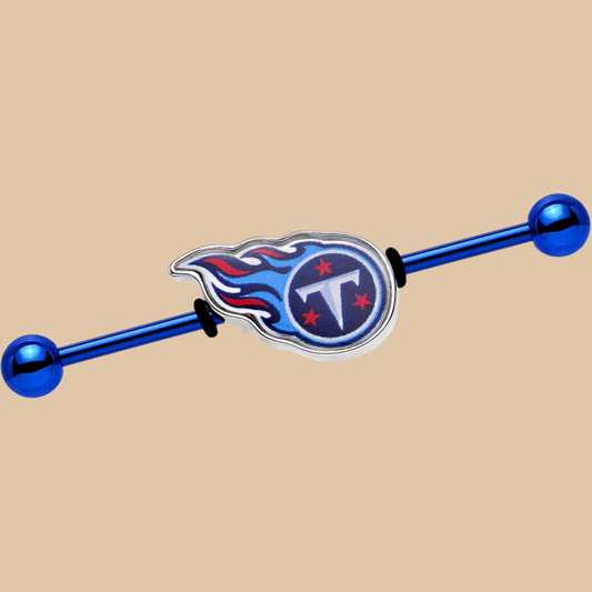Tennessee Titans NFL Body Jewelry – Industrial Barbell (Blue)