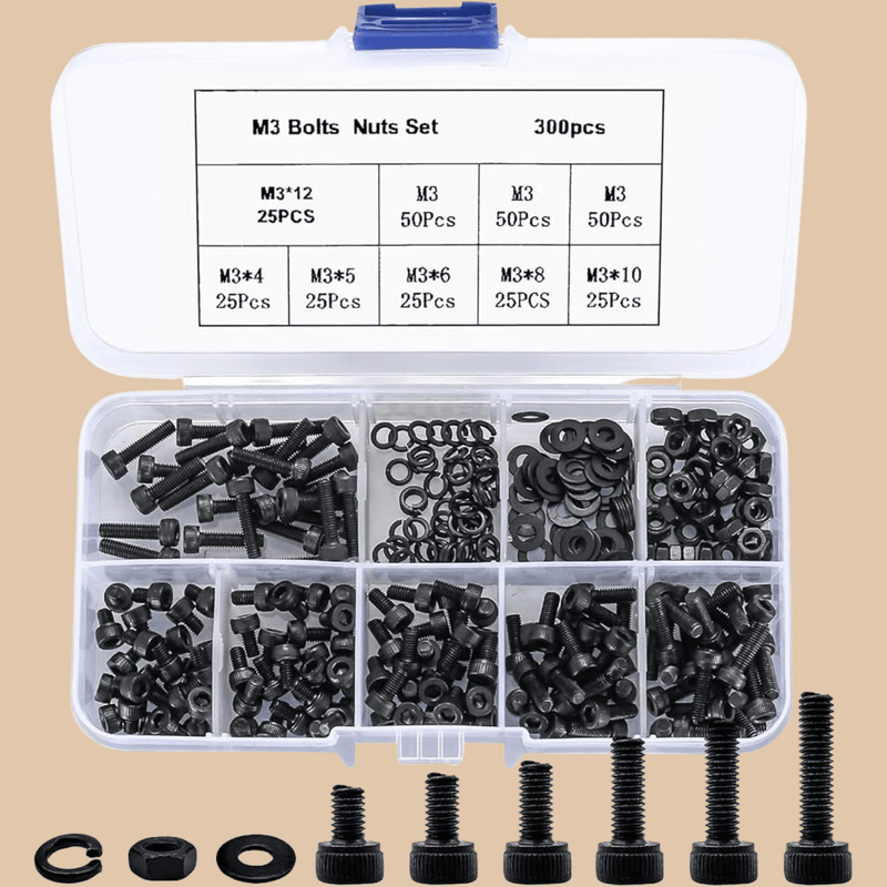 Phillips & Hex Screw Set 300pcs Black - COLO