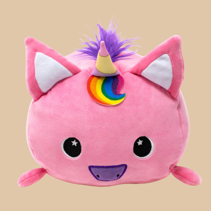 Moosh Moosh Plus Pink UNICORN Squish Pillow Stuffed 8" x 10"