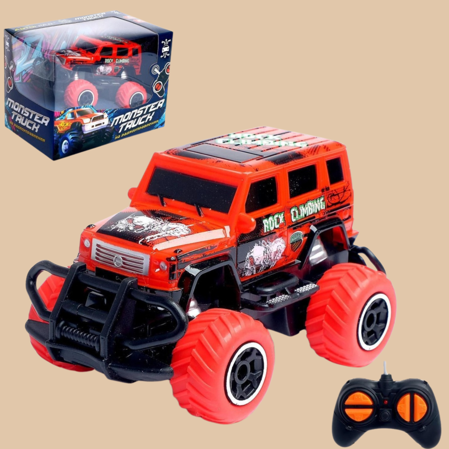 HST RC MINI MONSTER TRUCK ROCK CLIMBING, Remote Control Race Car COLOR RED AND BLACK