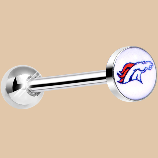 NFL Denver Broncos Barbell Tongue Ring Licensed