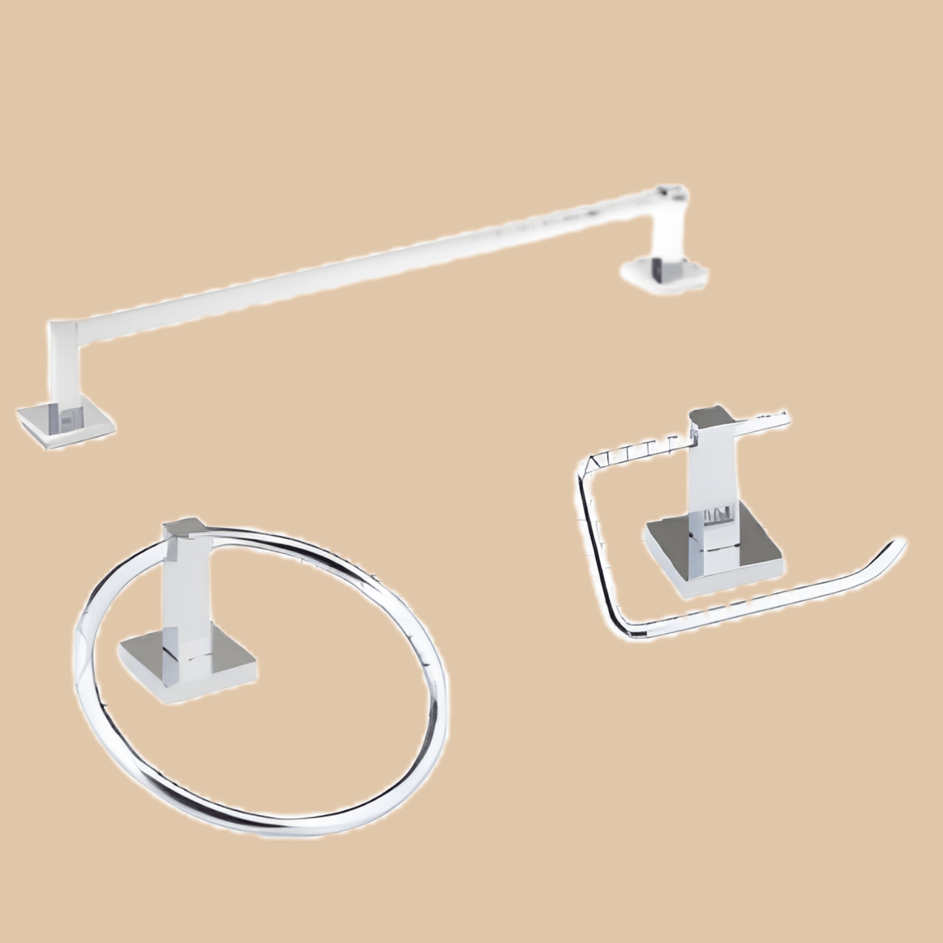 Bathroom Hardware Set 3 Chrome Finish V1 - COLO