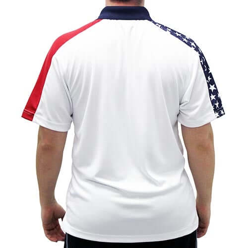 Men's Made in USA Patriotic Tech Polo Shirt with Chest Pocket