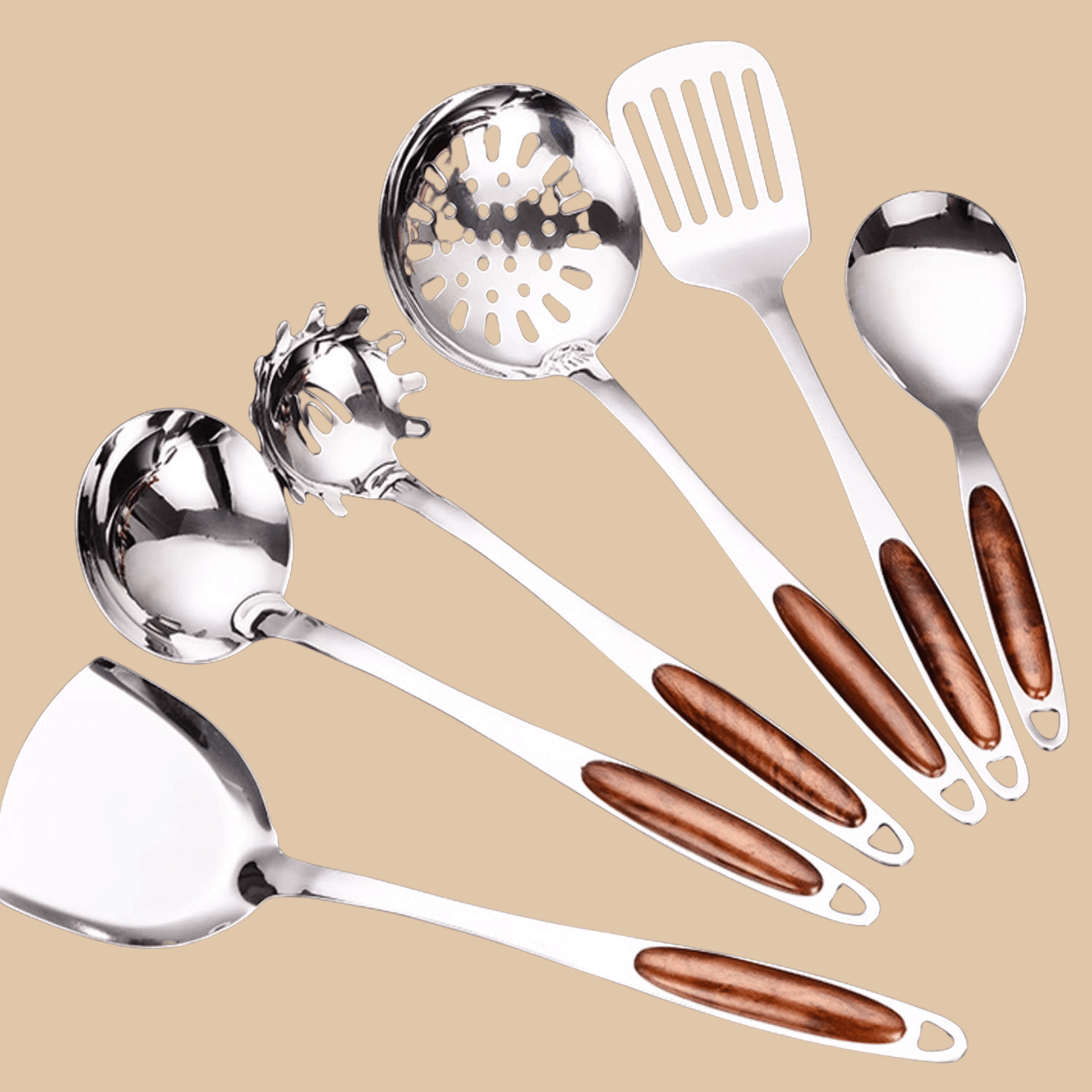 Wok Spatula Set Stainless Steel 5pcs - COLO