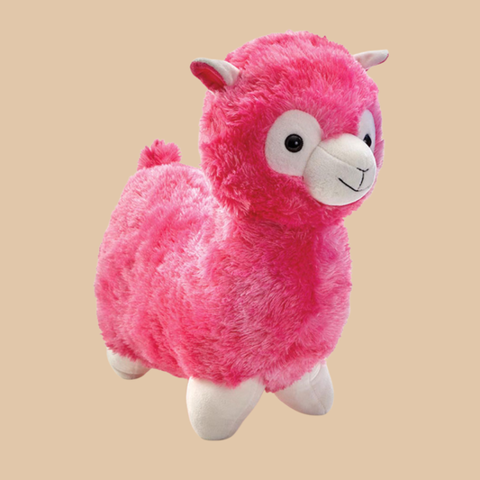 Pink Alpaca Plush Pillow Toy – Soft Stuffed Animal Gift for Kids (14"–19")
