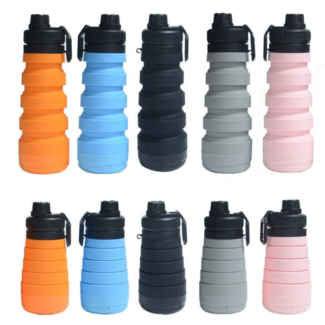 Collapsible Silicone Water Bottle Set – 750ml (4 Colors Assorted)
