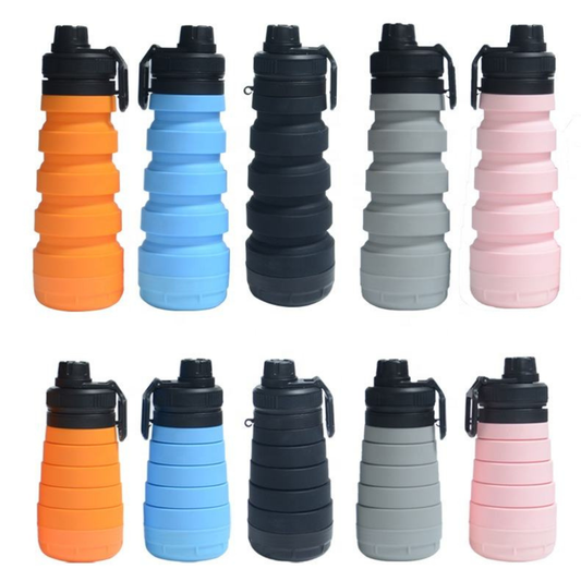 Collapsible Silicone Water Bottle Set – 750ml (4 Colors Assorted)