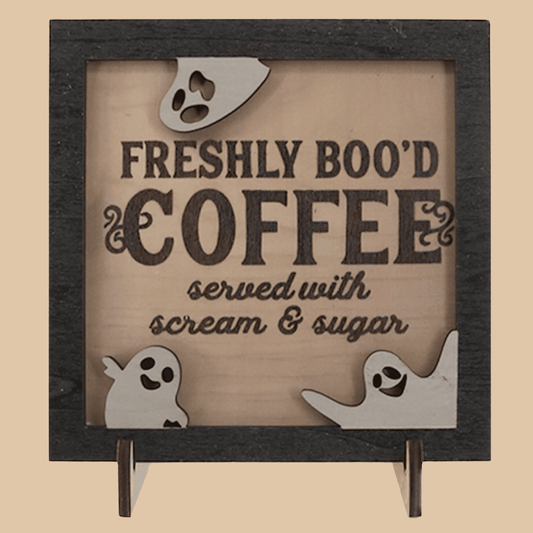 Halloween Coffee Bar Sign Wooden - COLO