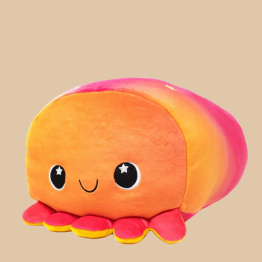 Moosh Moosh Plush Squishy Pillow – Pink & Orange Caterpillar – 8 x 10” Super Soft Stuffed Animal - COLO