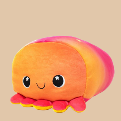 Moosh Moosh Plush Squishy Pillow – Pink & Orange Caterpillar – 8 x 10” Super Soft Stuffed Animal