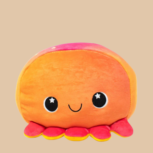 Moosh Moosh Plush Squishy Pillow – Pink & Orange Caterpillar – 8 x 10” Super Soft Stuffed Animal