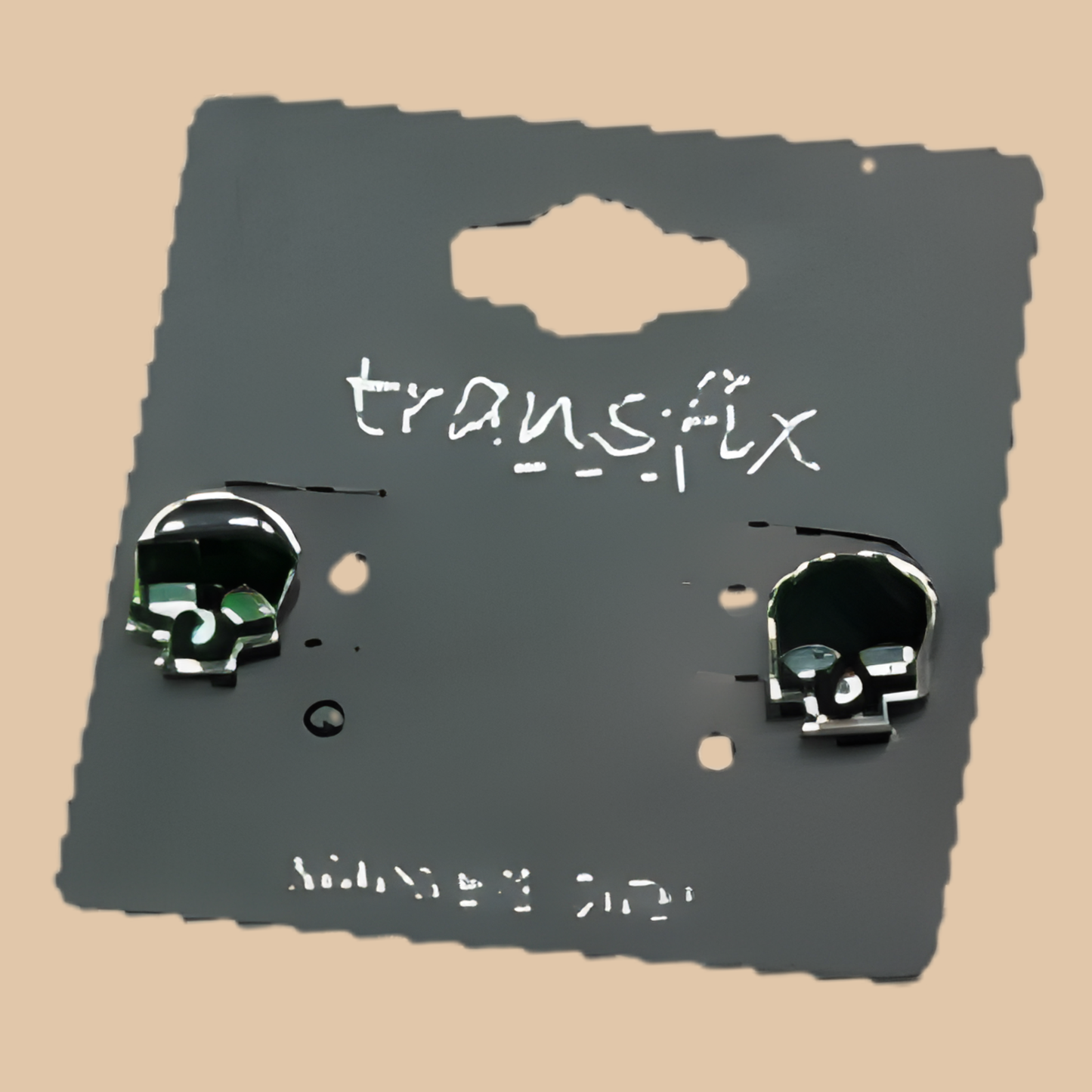 Transfix SS Black Skull Earring