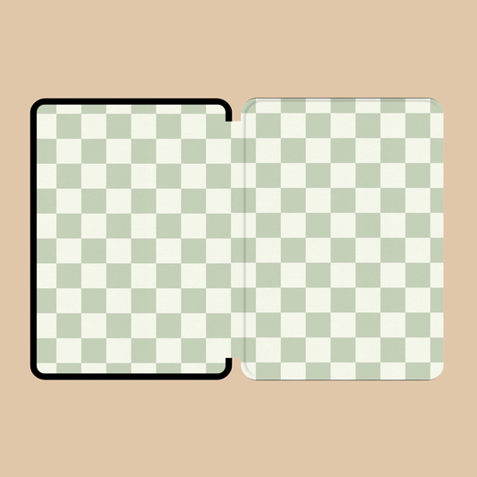 Sage Green Checkerboard Kindle Case