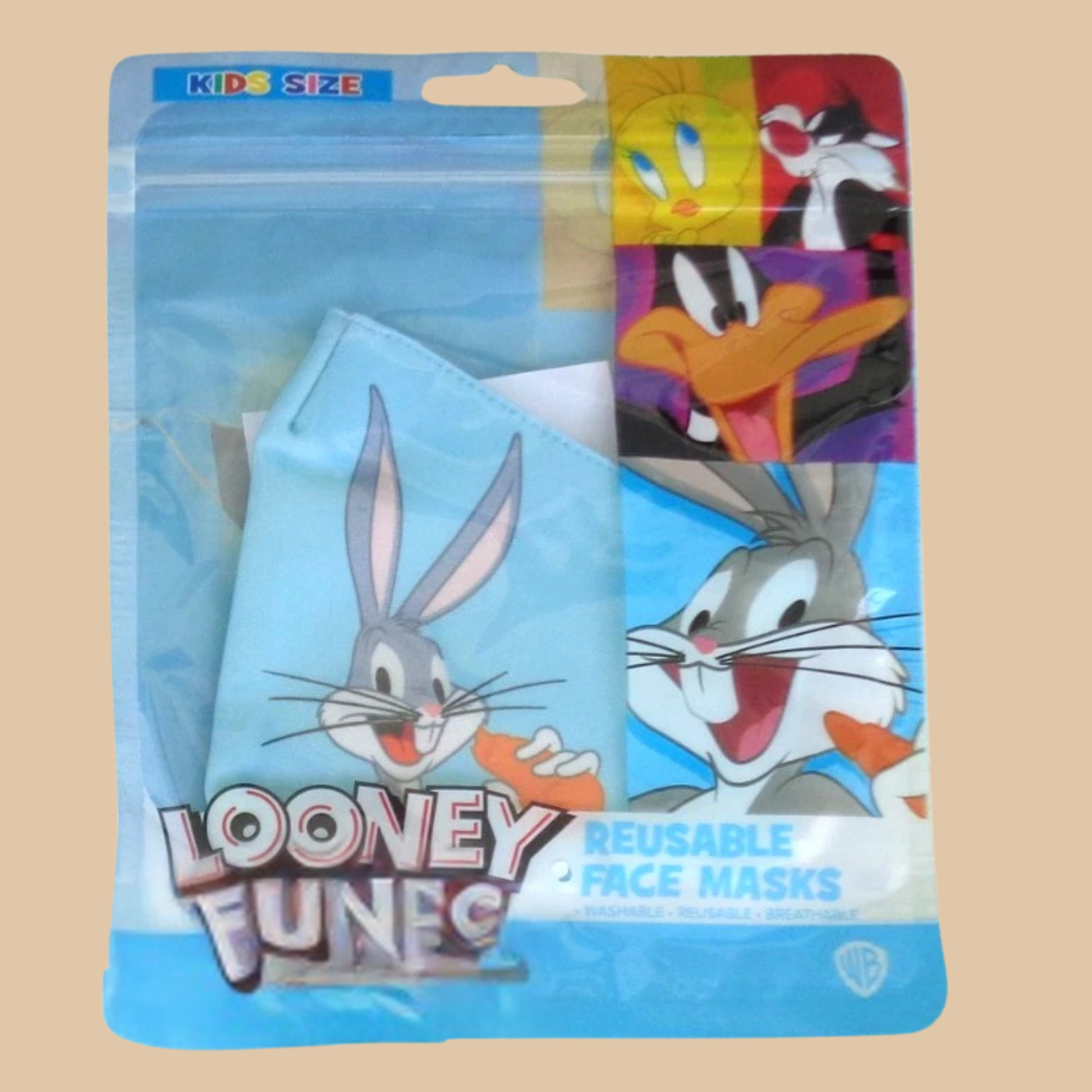 Kids Size Looney Tunes Aquamarine Reusable Face Mask - COLO
