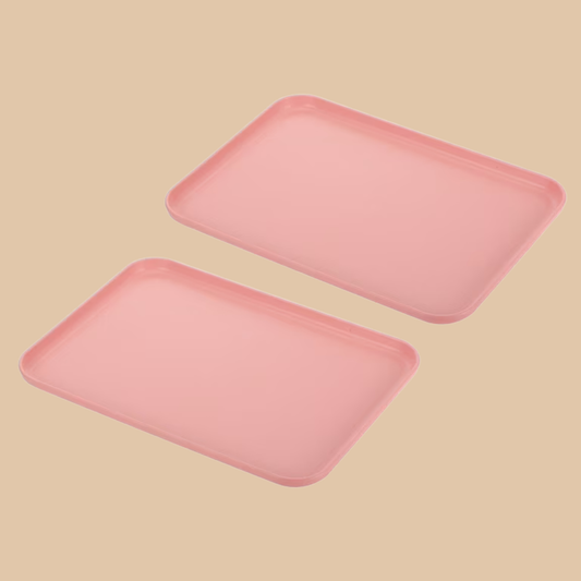 17x11" Fast Food Serving Tray 2-Pack (Pink)