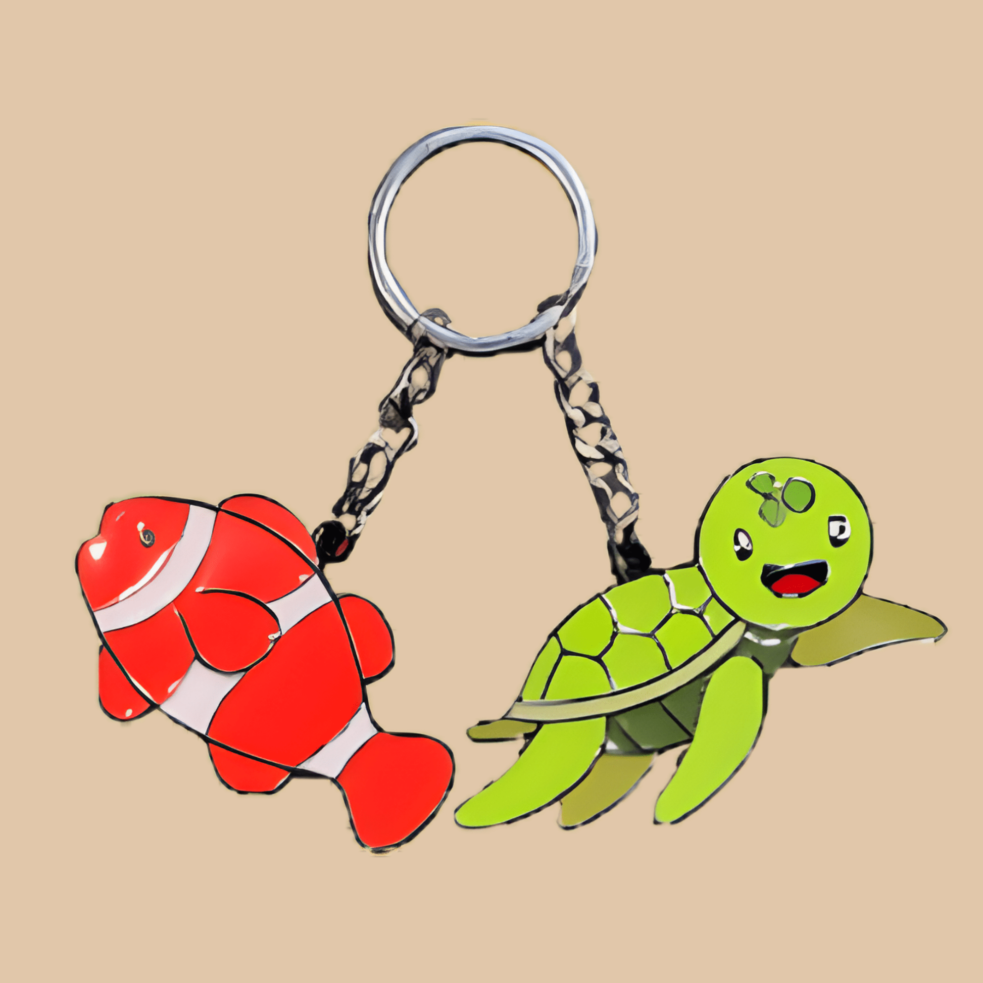 Turtle & Clown Fish Fashion Keychain - COLO
