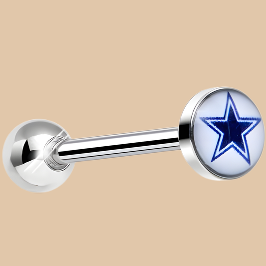 NFL Dallas Cowboys Barbell Tongue Ring Licensed LOGO Enamel