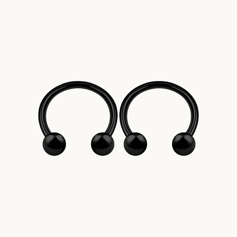 Black Horseshoe Septum Cartilage Piercing
