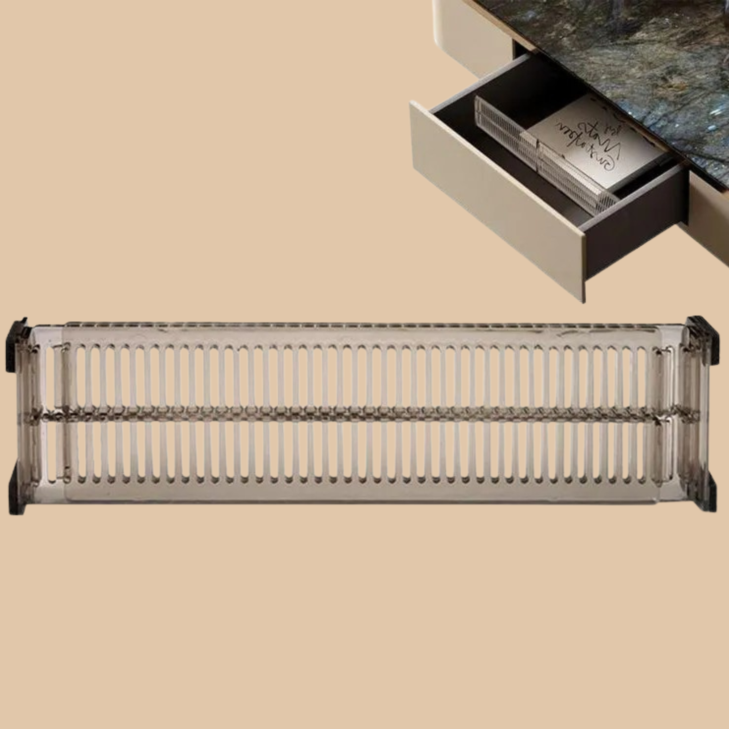 Transparent Black Drawer Divider Organizer