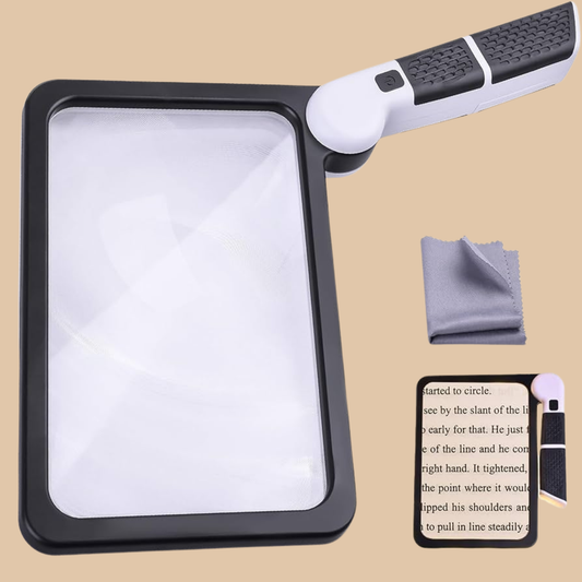 Magnifying Glass with Light 5X Folding Handheld Rectangular Magnifier with 48 Lights