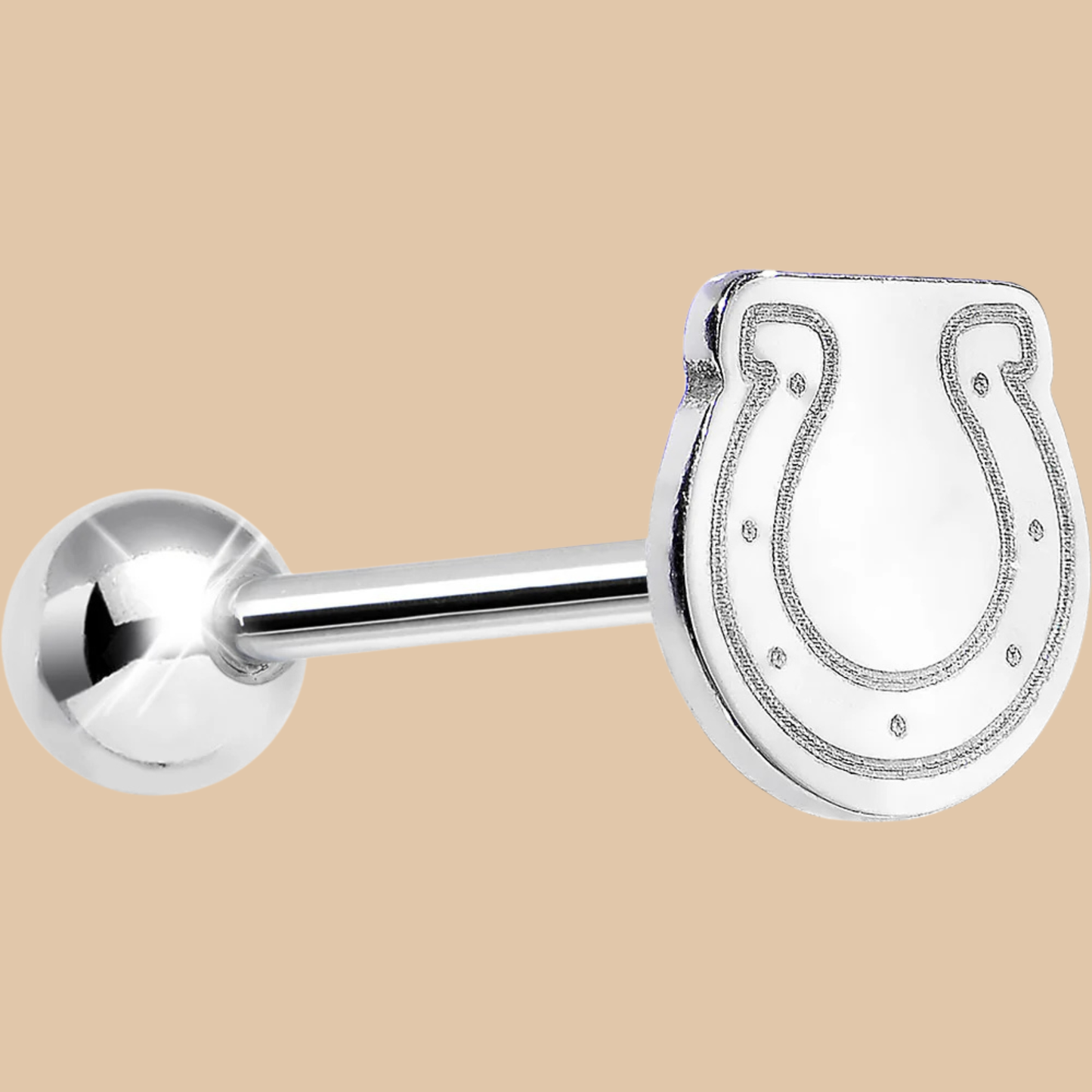 NFL BODY JEWELRY Indianapolis Colts Barbell Tongue Ring SILVER