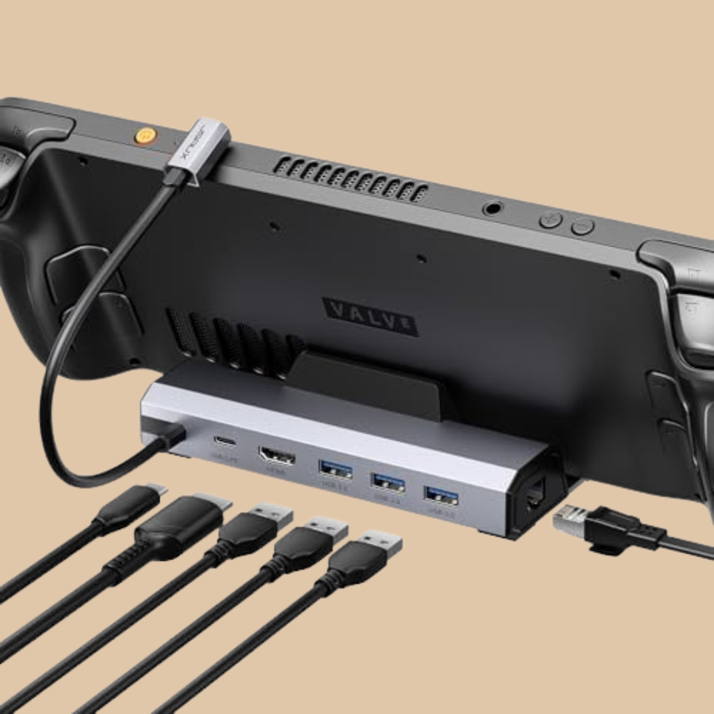 JSAUX 6-in-1 Docking Station 4K@120Hz for Steam Deck OLED/ROG Ally X/Legion Go