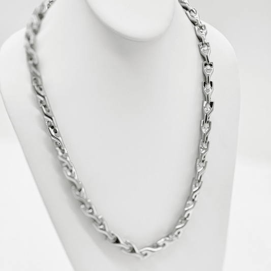 Titan Core Sculptural Silver Link Chain - COLO