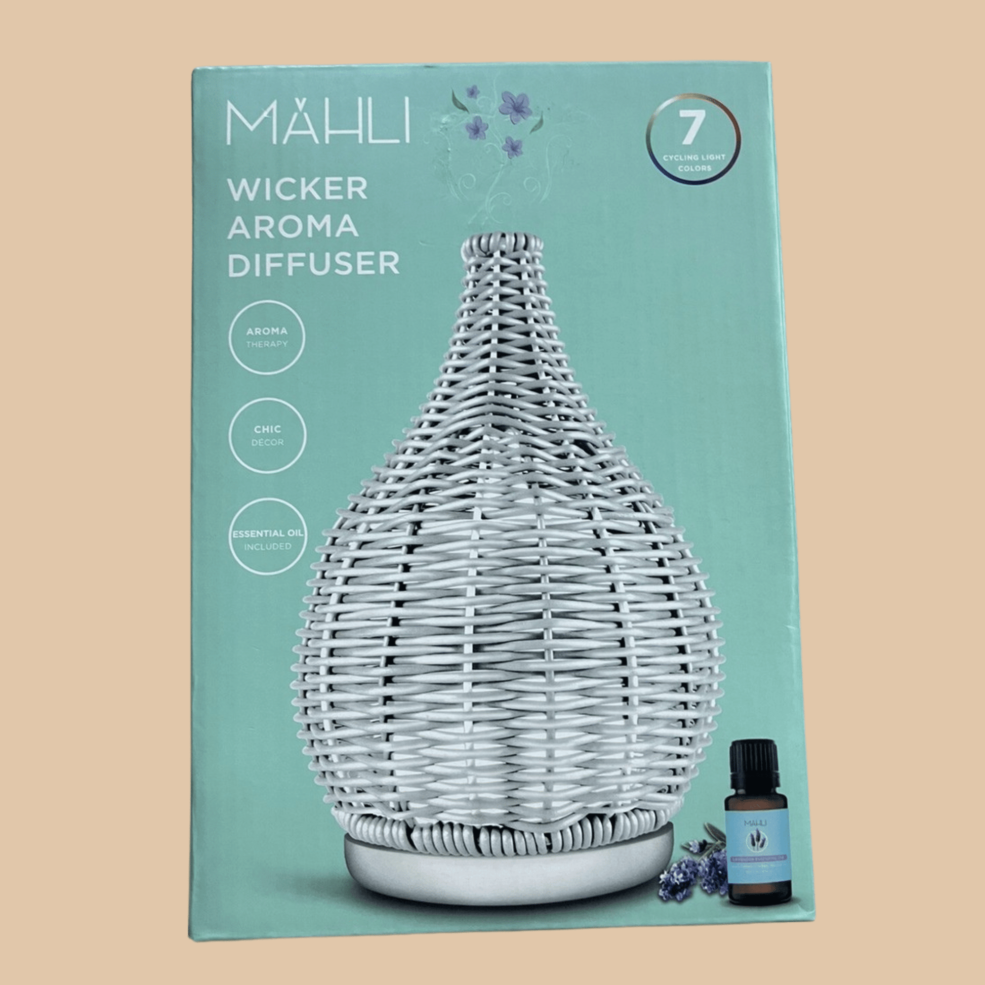 Mahli Aroma Diffuser USB with 6 Oil Pads & 7 Color Cycling Lights - COLO