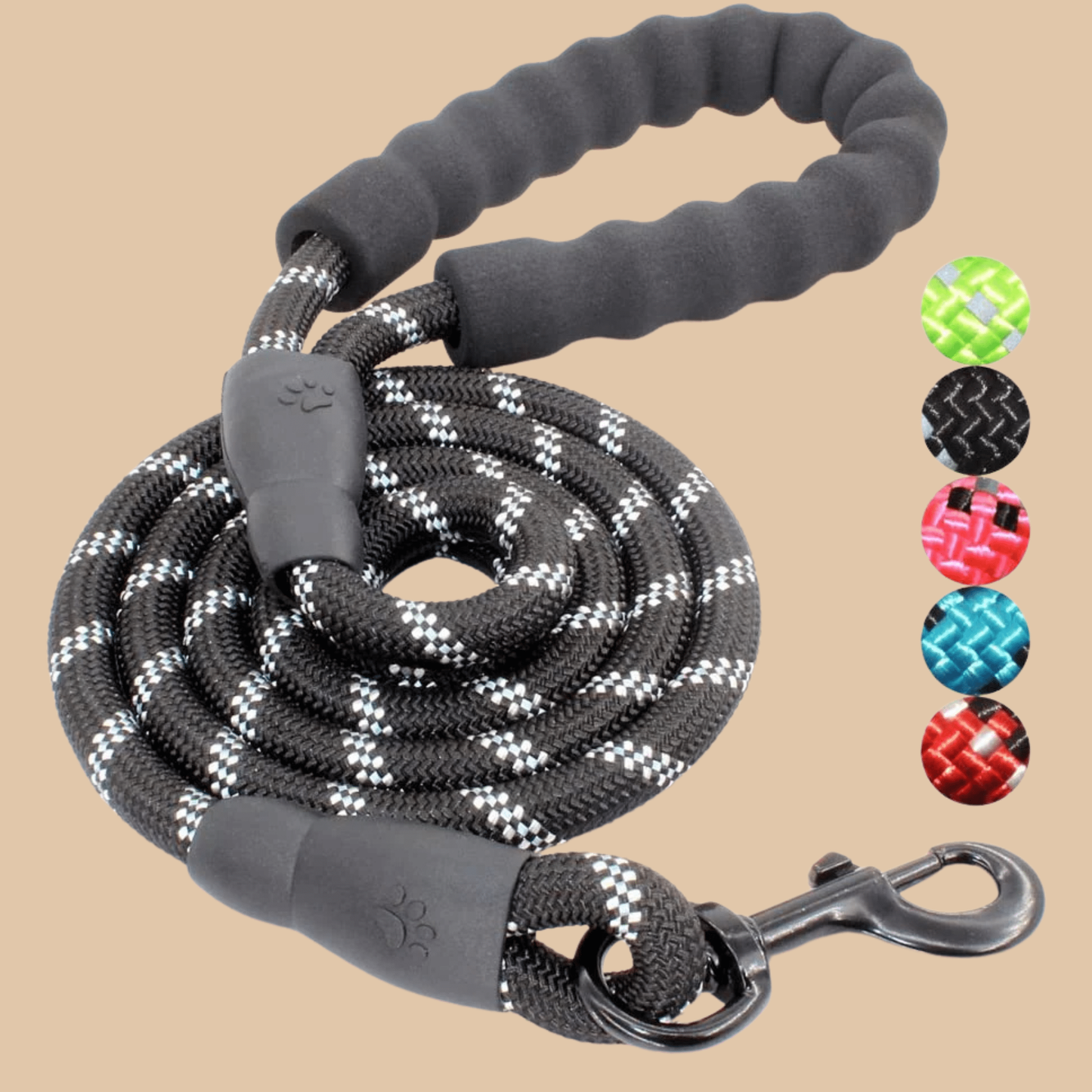 Reflective Nylon Dog Leash with Padding - COLO