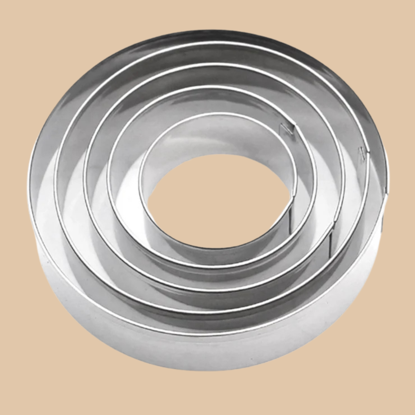 5PCS Stainless Steel Tart Rings Baking Molds