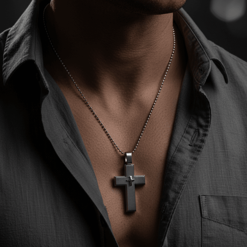 Modern Layered Cross Pendant Necklace - COLO