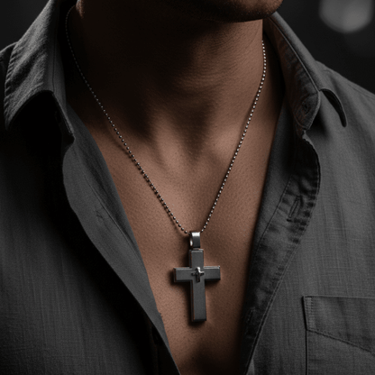 Modern Layered Cross Pendant Necklace - COLO