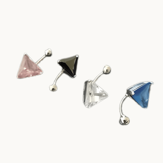4-Piece Flower Belly Button Rings – Gold & Turquoise - COLO